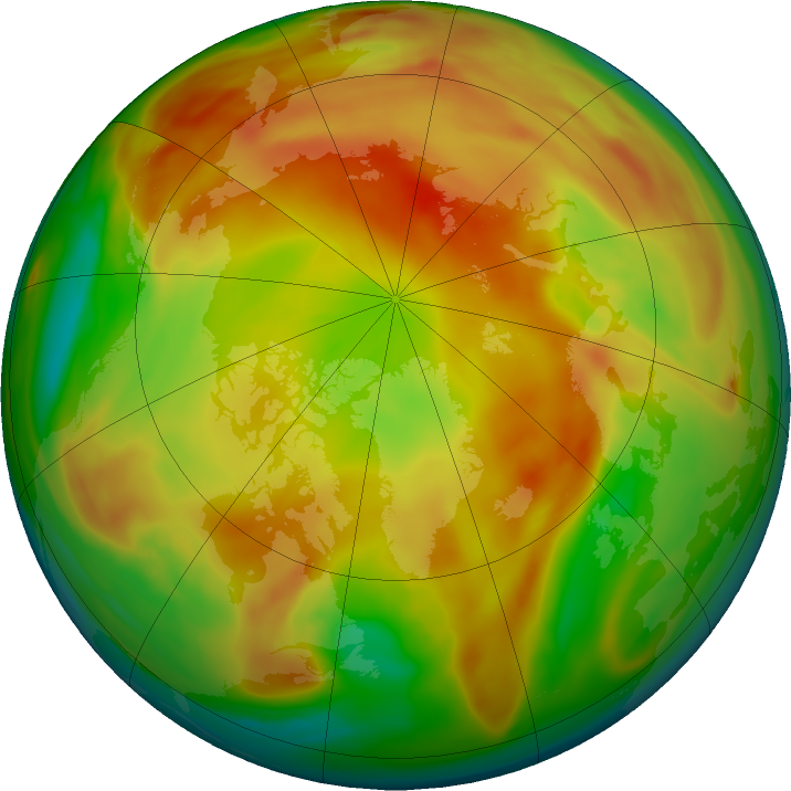 Arctic ozone map for 29 March 2021